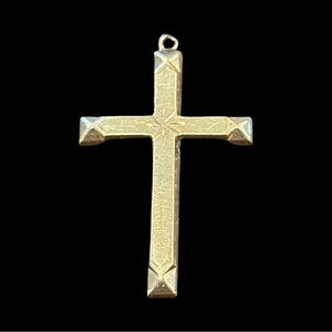 ANTIQUE • 14k Yellow Rolled Gold Cross Pendant